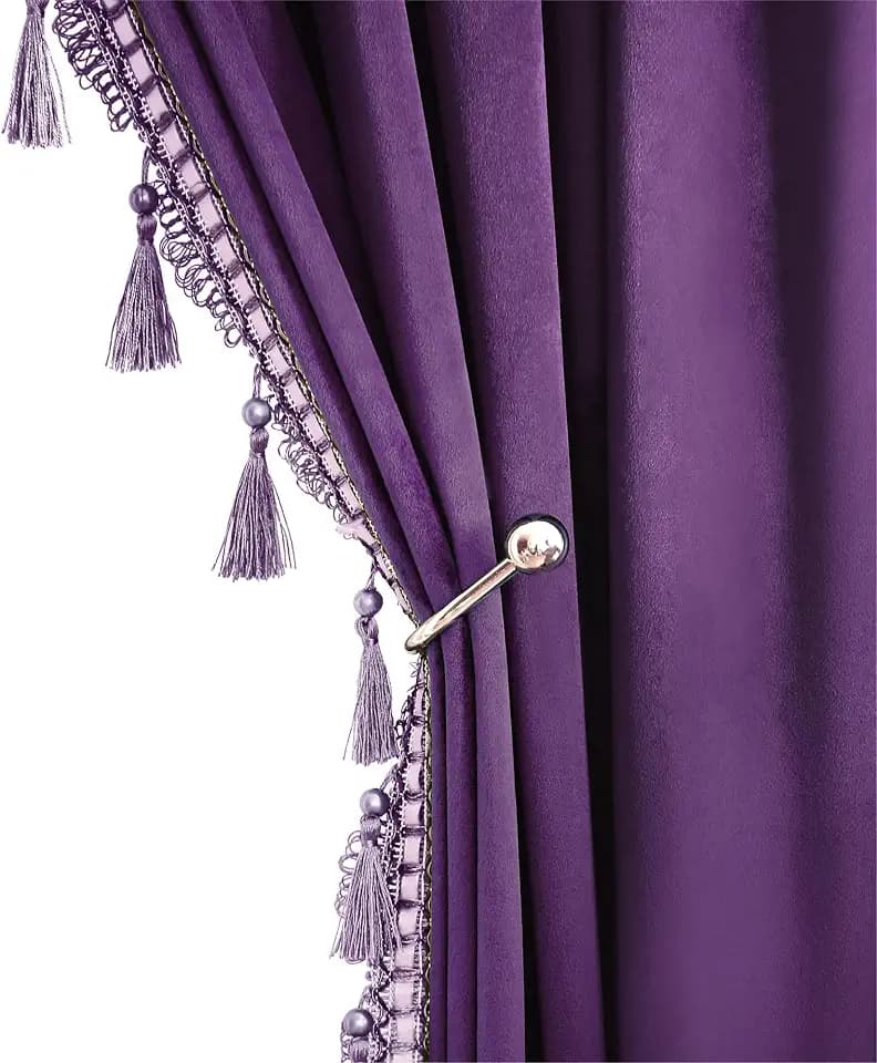 Fazhesici Purple Velvet Blackout Curtains, Rod Pocket 2 Panels, 52”W x 96”H