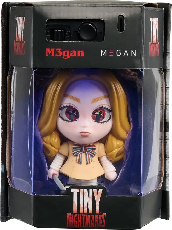Tiny Nightmares 3-inch Black Light Edition Collectible M3GAN Figure, Amazon Exclusive, Toy for Fans, Teenagers, Adults. Boys, Girls, Ages 14 and Up by Just Play