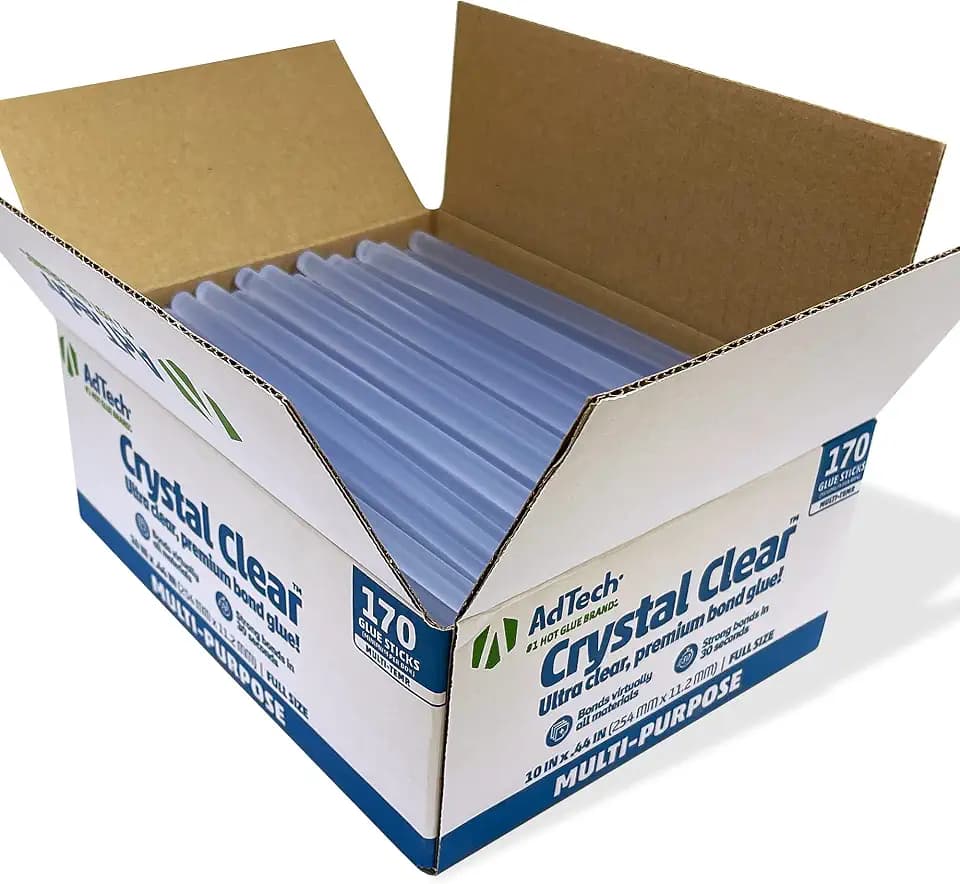 AdTech Crystal Clear Hot Glue Sticks, 10 Inch Full Size | Multi-Temperature, Quick Bonding for Crafting, Scrapbooking & DIY Projects | Fits All Full-Size Glue Guns | Made in the USA