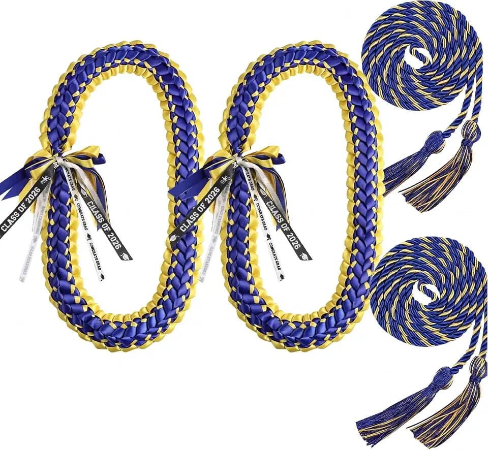 TFTAFAN Graduation Leis and Graduation Honor Cords Class of 2026 Graduation Ribbon Lei Graduation Necklace Braided Necklaces gift for Student Gifts Party Supplies