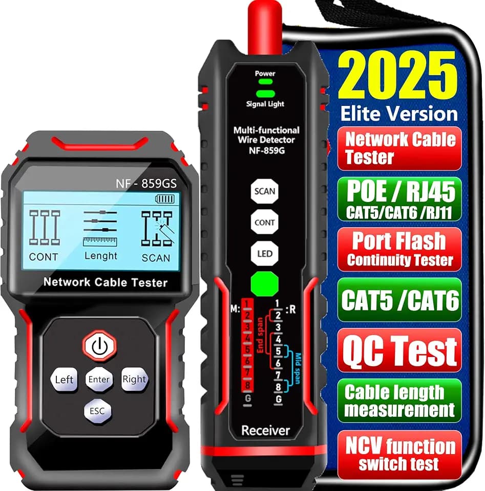 Network Cable Tester Ethernet LAN POE RJ45 RJ11 CAT5 CAT6 Cable Toner Test