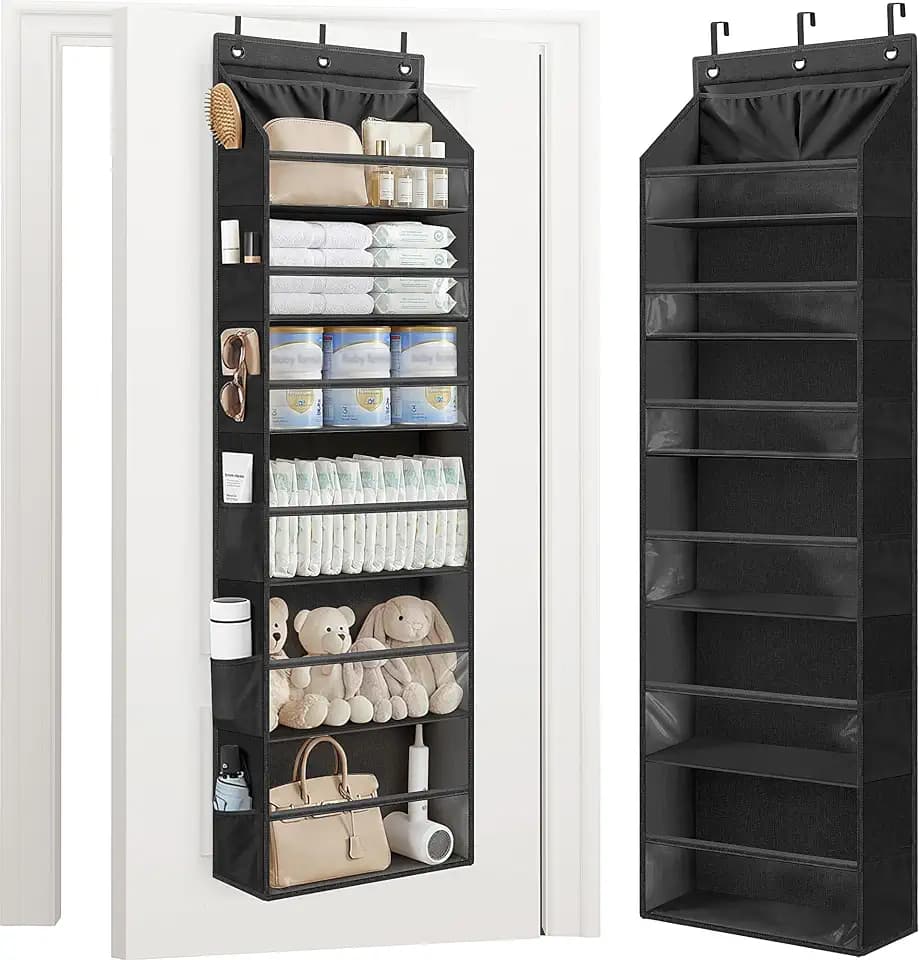 STORAGE MANIAC Over Door Organizer Hanging Shelves Large Clear Deep Pockets