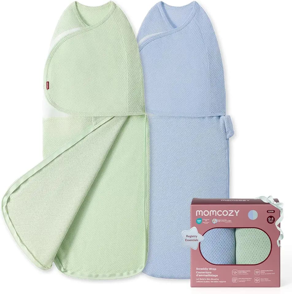 Momcozy Swaddles for Newborns, Quiet Fastener Swaddle for Infant 0-3 Months