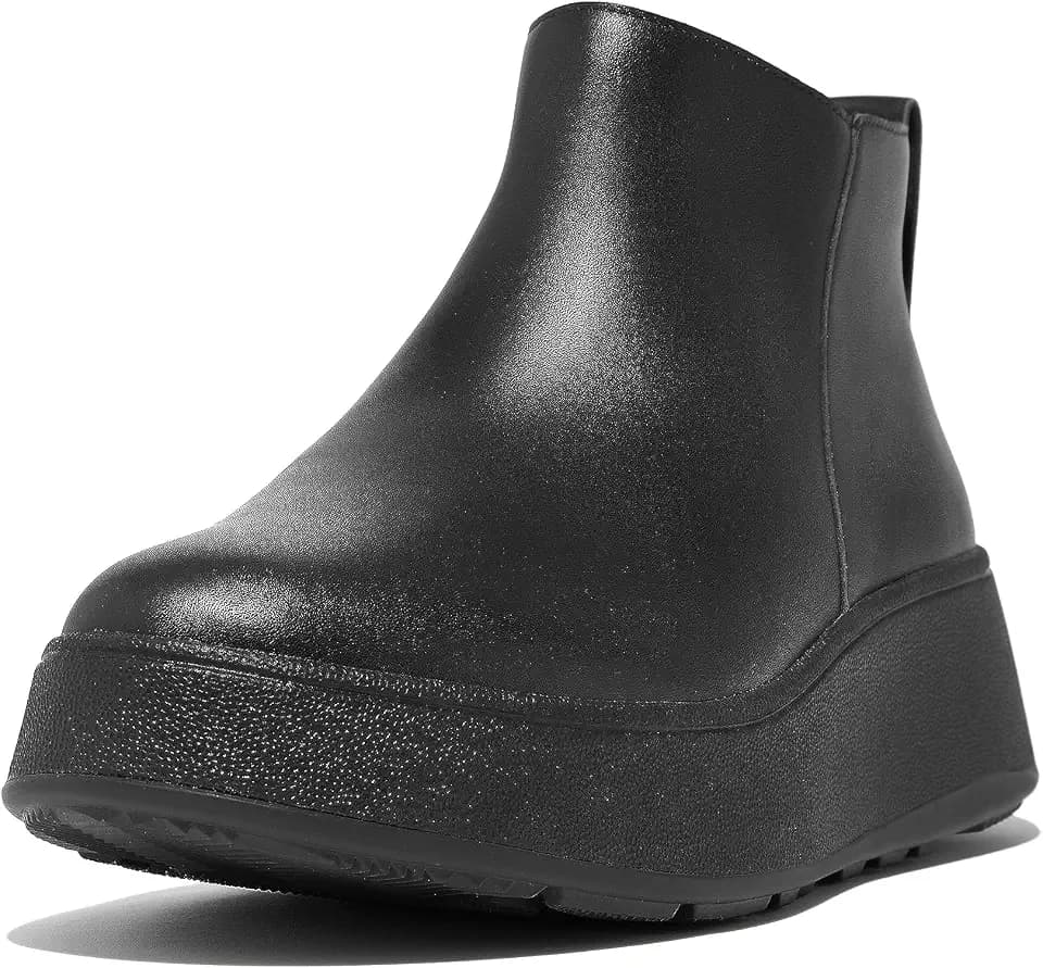 FitFlop F-Mode Leather Flatform Zip Ankle Boots
