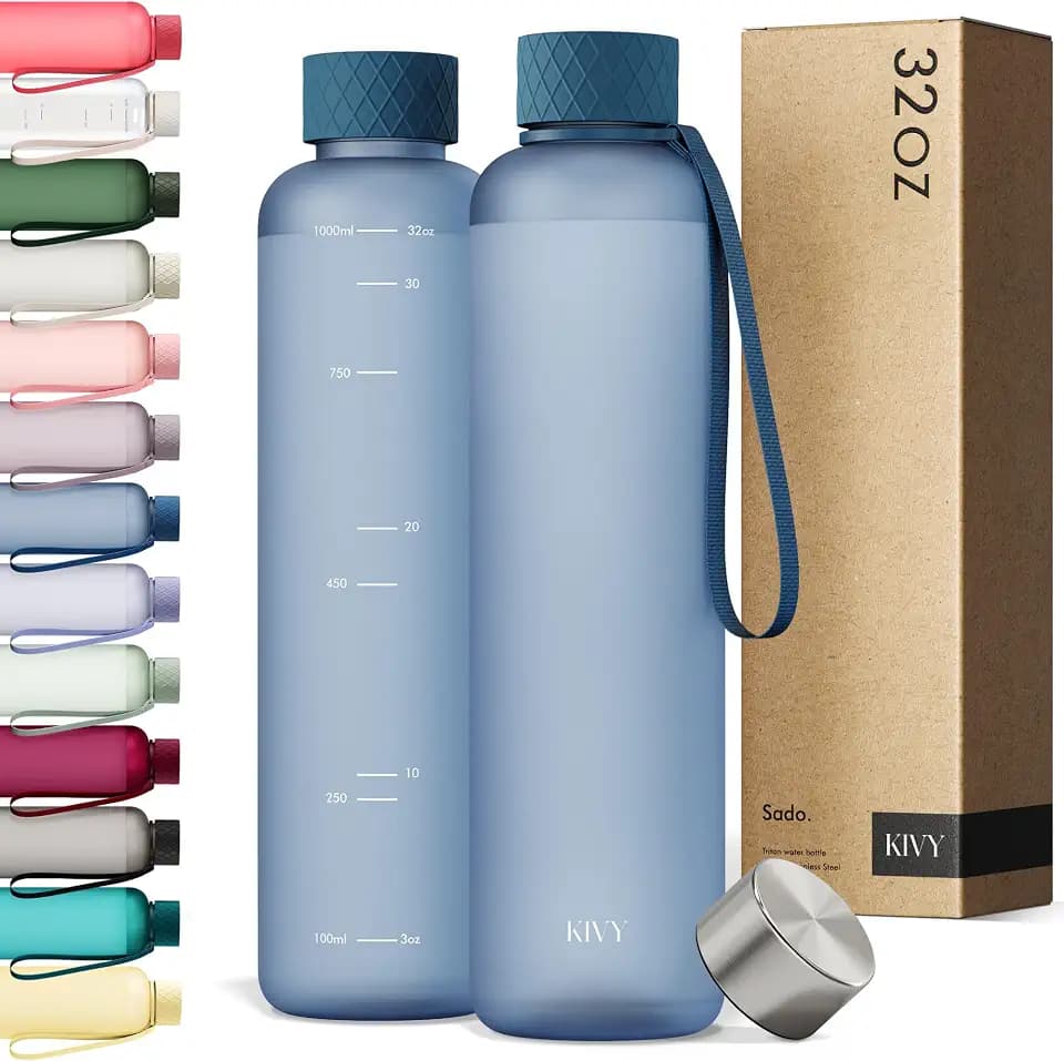KIVY Slim Water Bottle 32oz Tritan - Lightweight & Shatterproof - BPA-Free