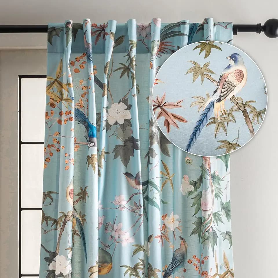 Maison d' Hermine Curtains for Living Room 100% Cotton 50"x96" (Pack of 1)