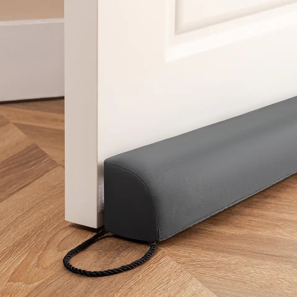 Sunolga Water Resistant Door Draft Stopper, Removable Cover, 42", Gray