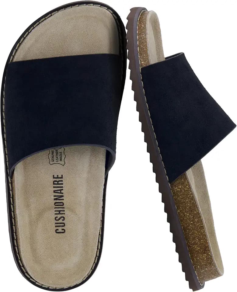CUSHIONAIRE Women's Ritual Suede Arch Support Slide Sandals