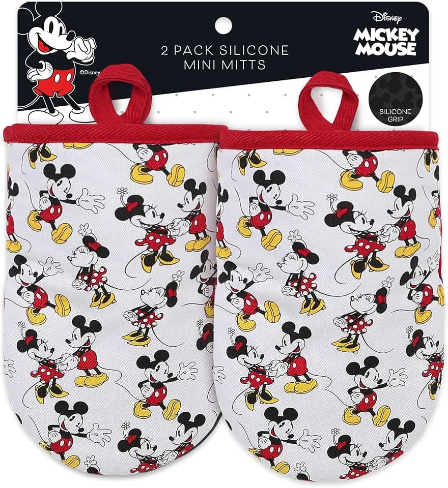 Disney Mickey & Minnie Mini Oven Mitts, 2-Pack, Heat Resistant 450F