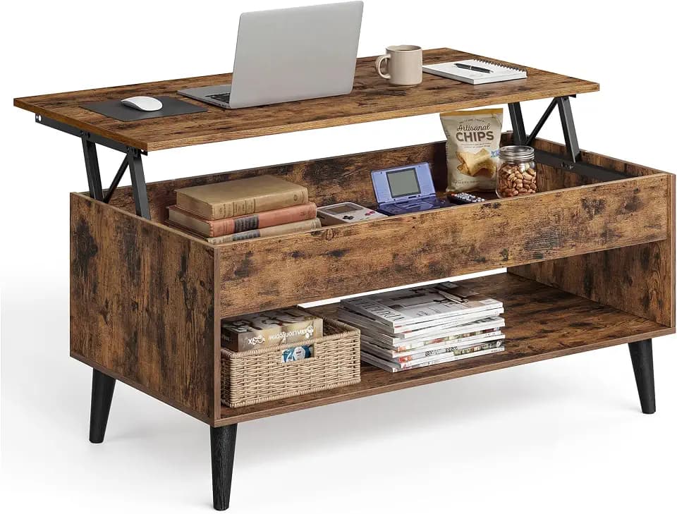 VASAGLE Lift Top Coffee Table with Hidden Storage, Gas Spring