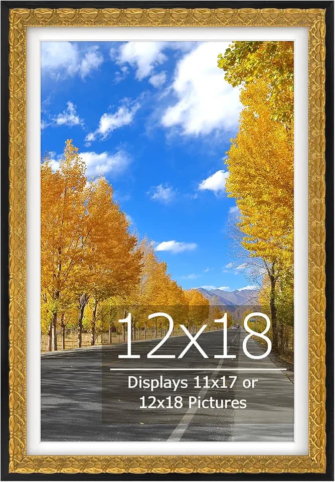 Golden State Art, 12x18 Ornate Picture Frame Vintage Gold