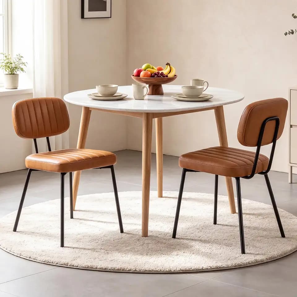DUMOS Dining Chairs Set of 2, PU Leather Dining Room Chairs with Backrest