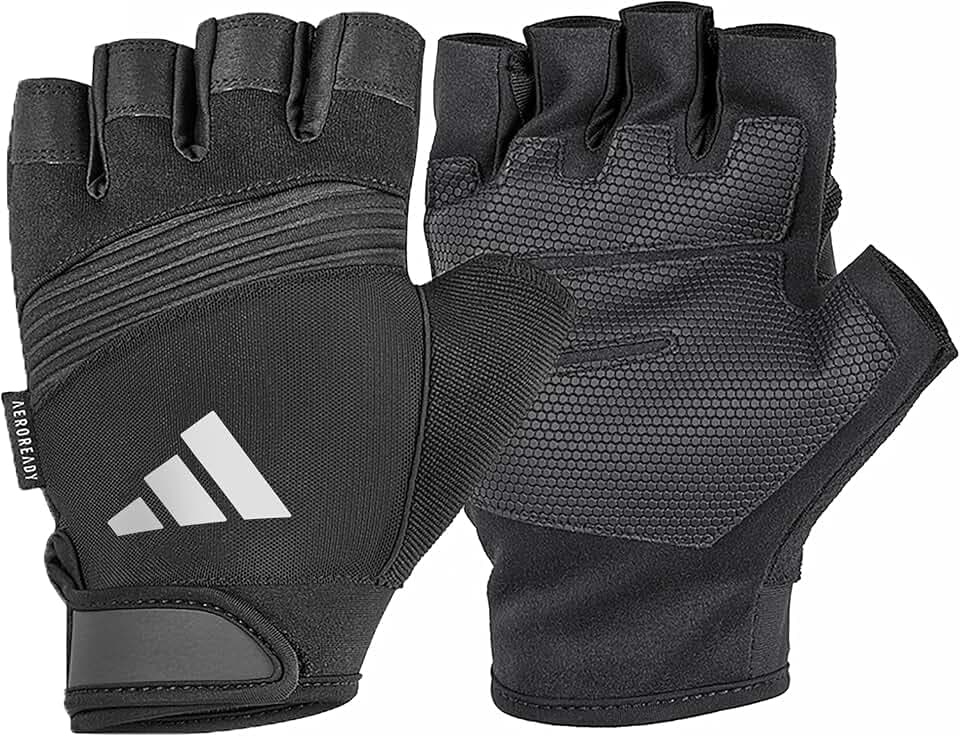 Adidas Aeroready Performance Weightlifting Gloves, Fingerless Workout Gloves