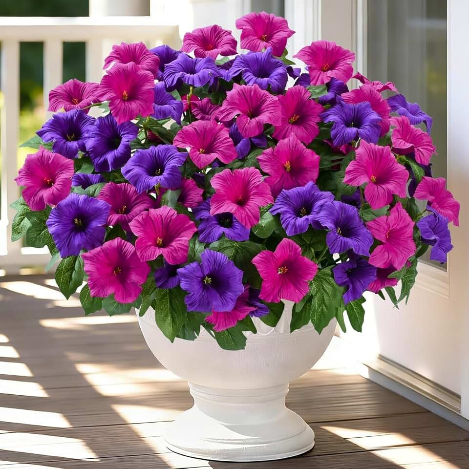 Artificial Flowers for Outdoors 8 Bundles Realistic Fake Outdoor Flowers