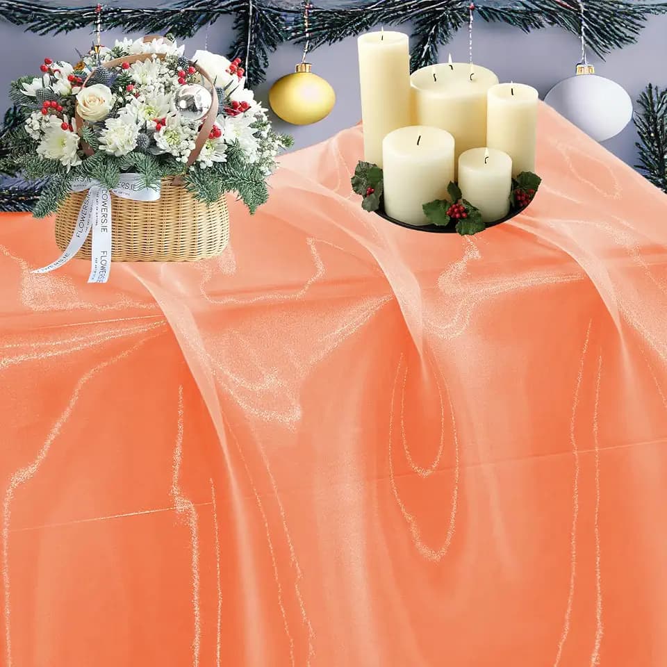5 Yard Organza Fabric 44" Wide for Wedding Event Décor - Light Orange