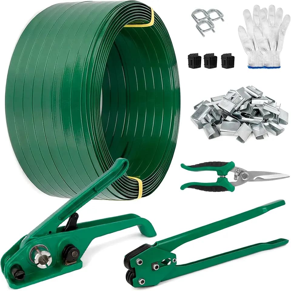 5/8" x 1000' PET Banding Strapping Kit with Tensioner and Sealer