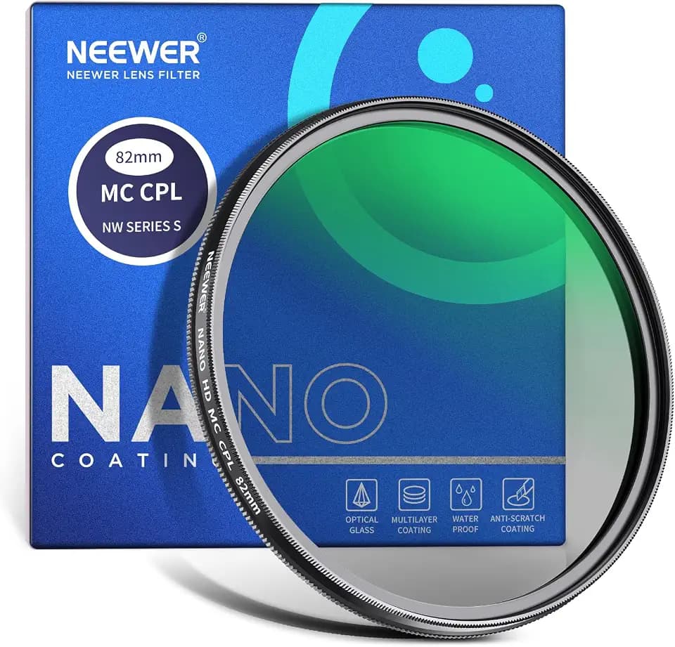NEEWER 82mm Polfilter 24 Schichten Multi Resistant Nano MC CPL Zirkular Polarisationsfilter mit HD Glas/Ultra Slim für Kameraobjektive, Reflexion reduzieren/Kontrast verbessern/Blendung reduzieren
