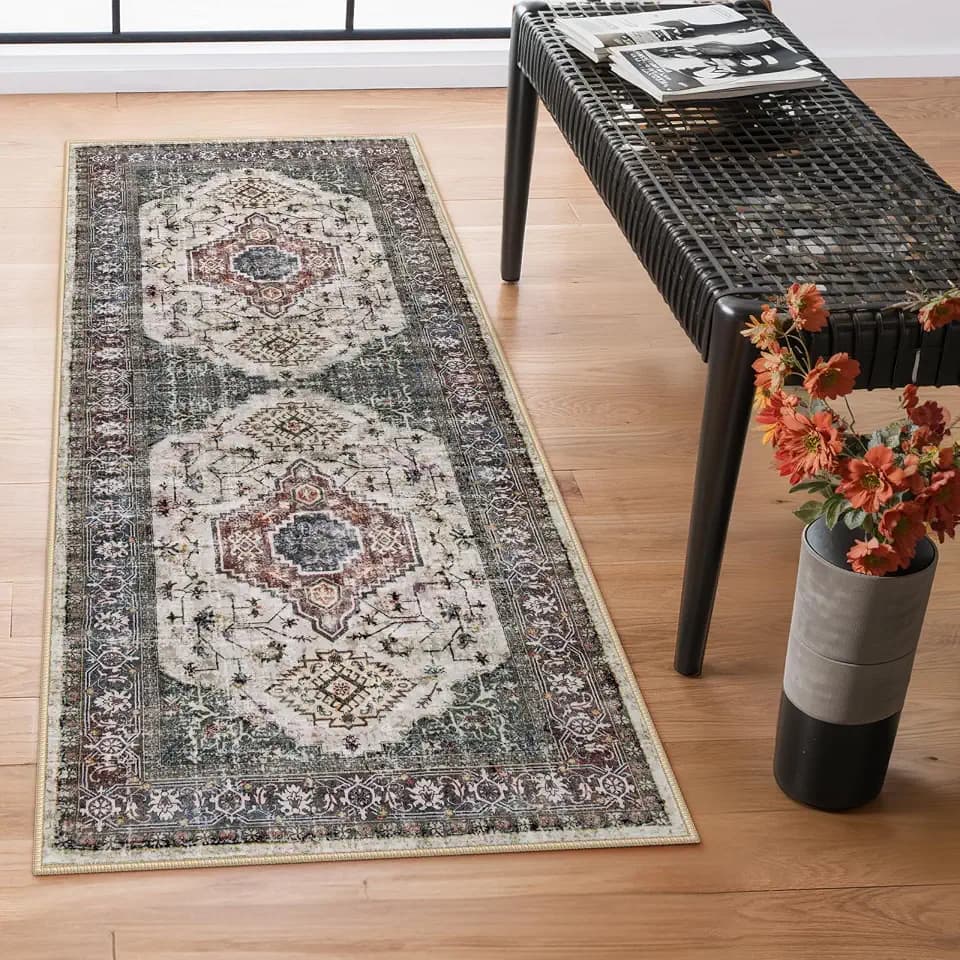 Lahome Oriental Kitchen Runner Rug Non Slip, Washable 2x6 Hallway Runner