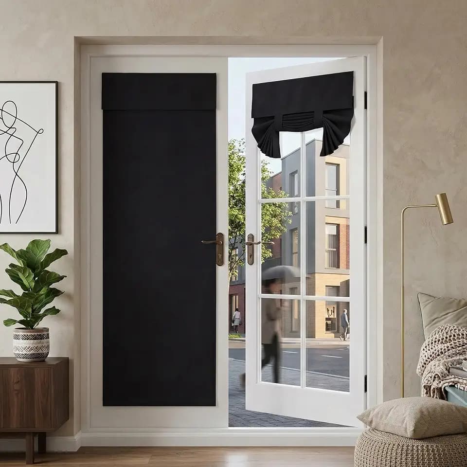 RYB HOME 2 Panels Blackout French Door Curtains for Front Door