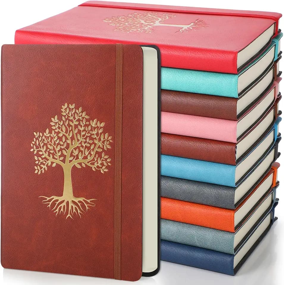 Dispowreath 10 Pack Hardcover Journals A5 Lined Notebooks, Classic Color
