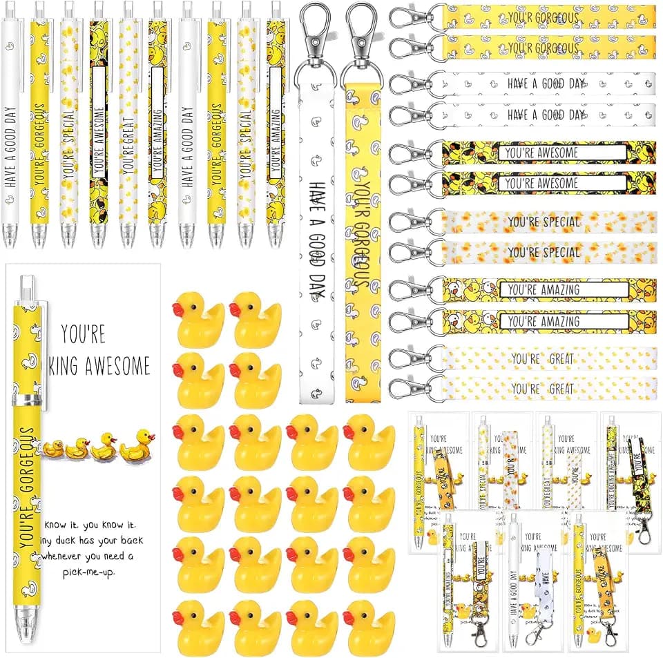 Spakon 72 Pcs Duck Pens Gifts Set for Duck Lovers Students School Supplies