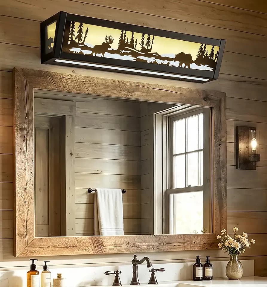 24" Rustic Vanity Lights for Bathroom, LED Vanity Lighting Fixture