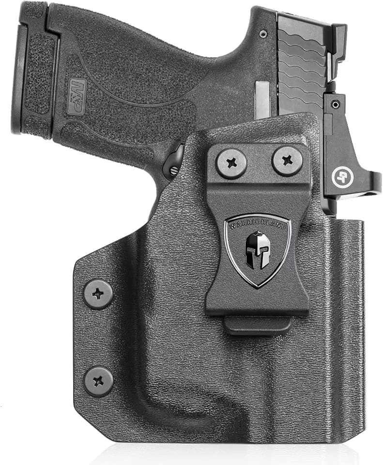 WARRIORLAND Light-Bearing IWB Kydex Holster, Fits S&W M&P Shield M1.0 / M2.0 & Shield Plus (9mm/.40) with TLR-6 – Optic Cut, Appendix Concealed Carry Holster | Adj. Cant & Retention, Right Hand