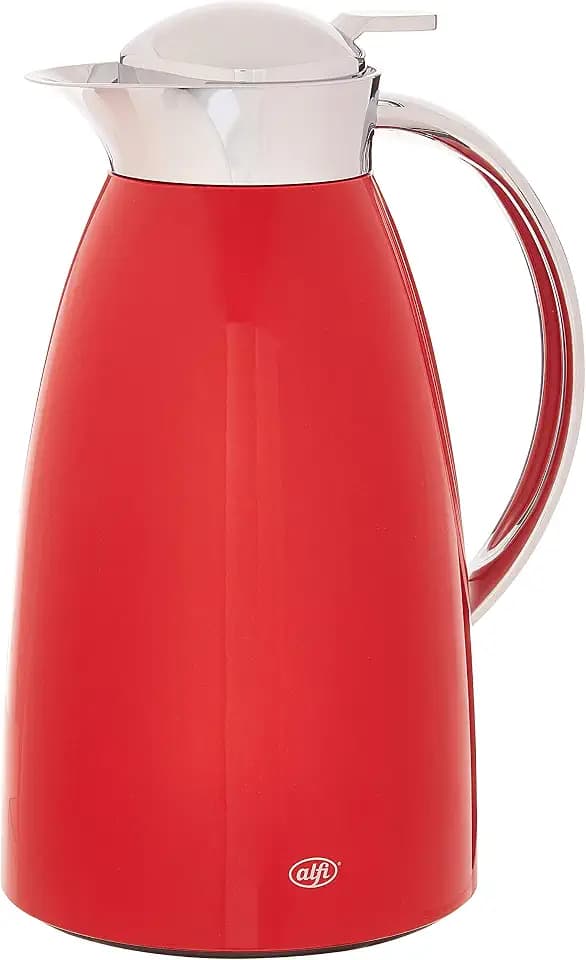 Alfi Gusto 1.0 L Glass Vacuum Lacquered Metal Thermal Dispenser Carafe, Red, One Size (AG1900RD2)
