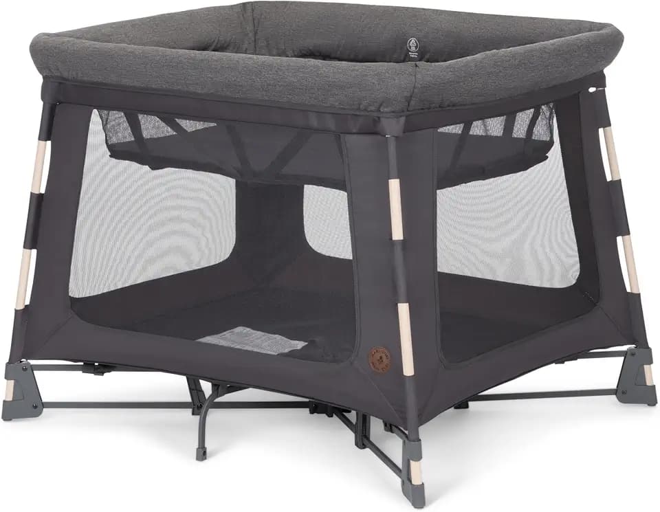 Maxi-Cosi Swift Baby Playard with Mat, Baby Playpen, Play Yard with Bassinet, Portable Playpen for Babies and Toddlers, Classic Graphite