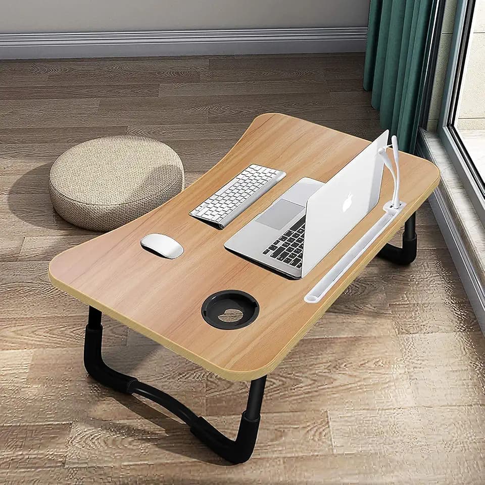 A3A ACADGQ Laptoptisch, Laptop Betttisch Klappbar, 60 x 40 cm, Holzfarbe