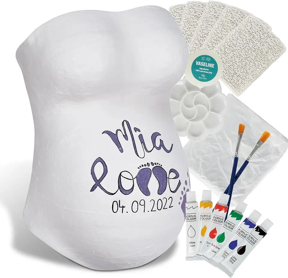 reer Babybauch Gipsabdruck Set, 16-teilig, kreativer Abdruck zum Bemalen