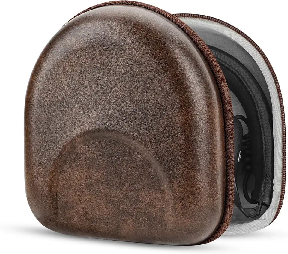 Geekria Shield Kopfhörerhülle kompatibel mit Marshall Major V, Major IV, Mid ANC, Major III, Major II – Ersatz Hartschalen-Reisetasche (Braun) mit Kabelaufbewahrung