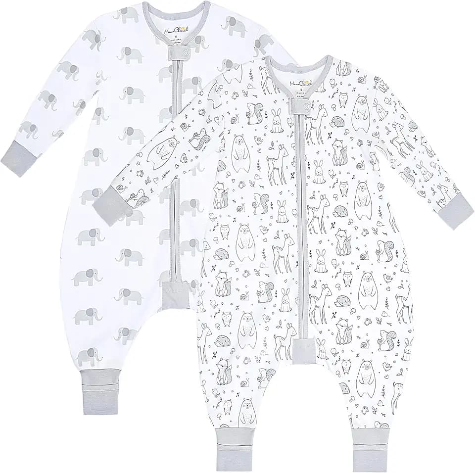 Organic Cotton Toddler Sleep Sack with Feet, 0.5 TOG Long Sleeve Sleep Bag