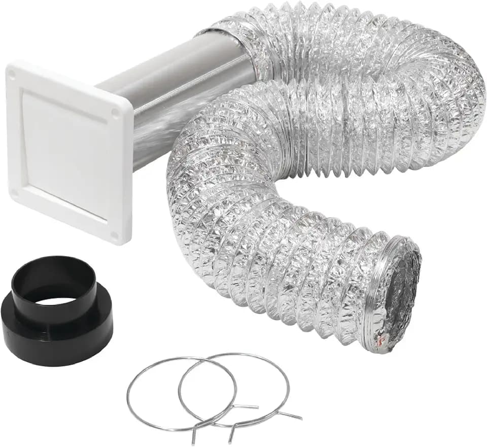Homewerks Wall Vent Duct Kit for Exhaust Fan, Aluminum, Made in USA