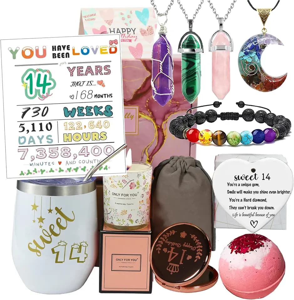Carselage 14th Birthday Gift for Girls, Unique Sweet 14 Birthday Gift Ideas