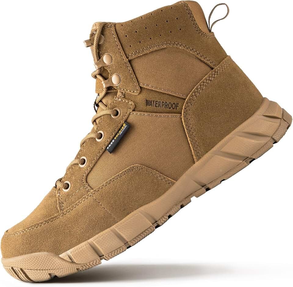 FREE SOLDIER Herren Stiefeletten Ultralight Military Tactical Arbeit Stiefel Knöchelhoch 6" Inch Zoll Spitze bis atmungsaktiv Desert Boots
