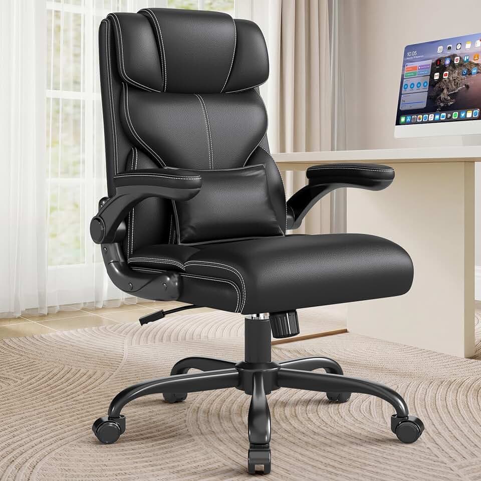 Executive Office Chair with Flip-up Armrests,Ergonomic Computer Desk Chairs