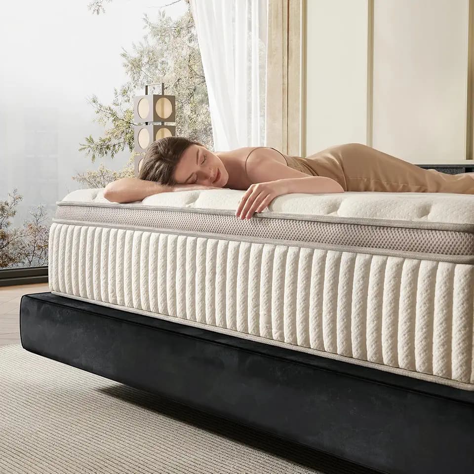 Queen Mattress, 12 Inch Hybrid Queen Mattress in a Box, Memory Foam & Individual Pocket Springs, Medium Firm, Motion Isolation, Ideal for All Sleep Positions, CertiPUR-US Certified