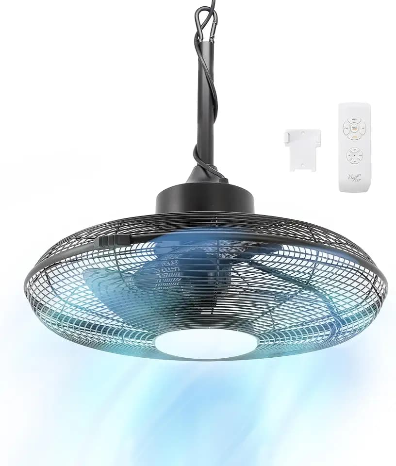 Vie Air 20-Inch 3-Speed Outdoor Gazebo Fan – Durable Matte Black Design for Cooling and Air Circulation