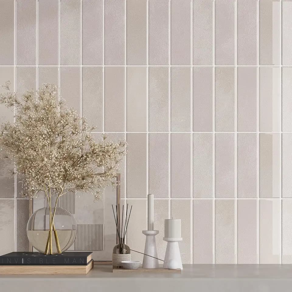 VaryPaper 10 Sheets Pale Pink Beige Peel and Stick Backsplash Subway Tile Stick on Backsplash for Kitchen Bathroom Waterproof Removable 3D Vinyl Back Splash Self Adhesive Wall Tiles 12''x12''