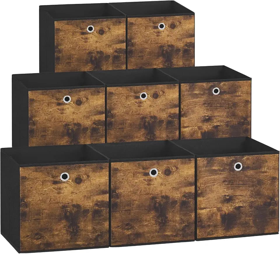 SONGMICS Storage Cubes, Set of 8, 11.8-Inch Foldable Closet Organizers