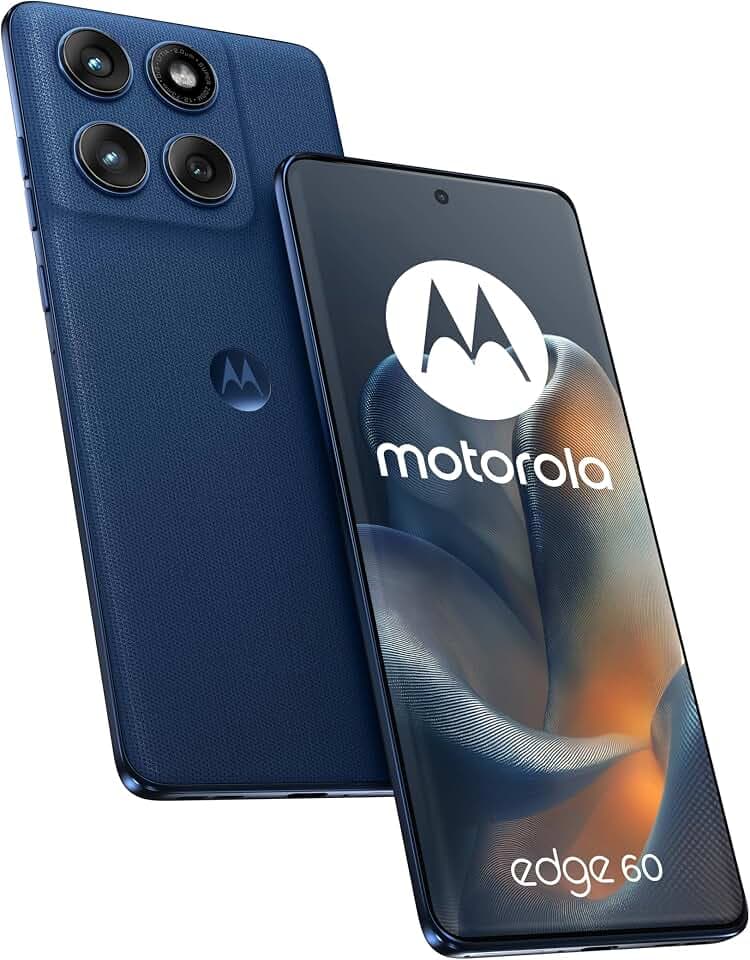 Motorola Edge 60 mit Moto AI (8/256 GB, Kamera 50 + 50 + 10 MP, Selfie 50 MP, Display 6,67 Zoll POLED 120 Hz, MediaTek Dimensity 24 M, Akku 5200 mAh, Ladung 68 W, Android 15), Pantone Gibraltar Sea