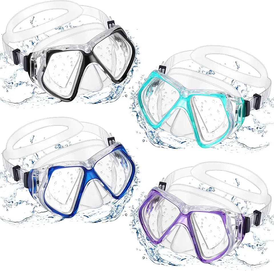 Fabbay 4 Pcs Swim Goggles with Nose Cover