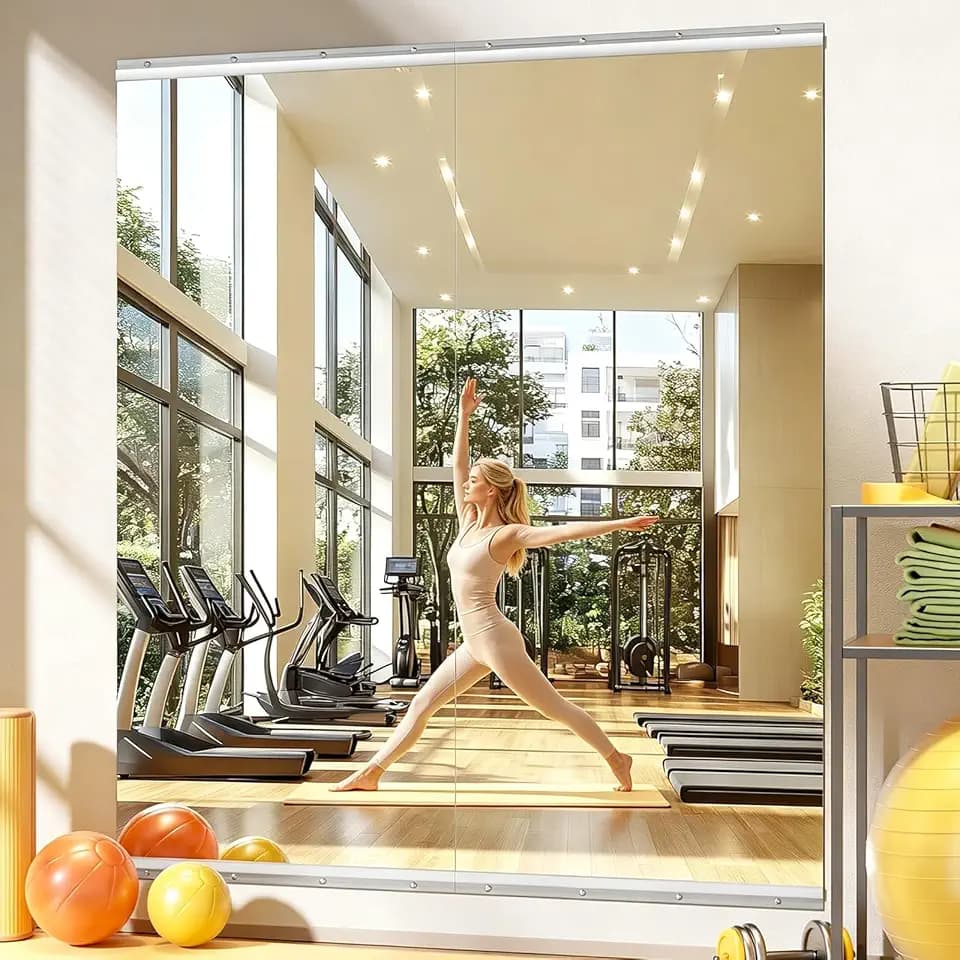 Home Gym Mirrors, 2PCS 71 x 32 Inches Tempered Glass Wall Mirror