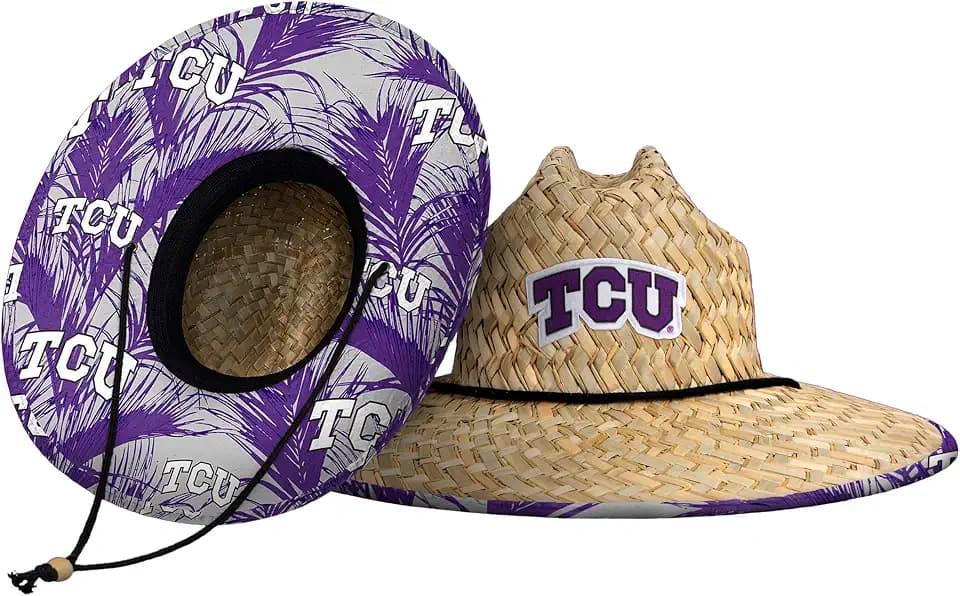 FOCO Men's NCAA College Team Logo Floral Straw Sun Hat