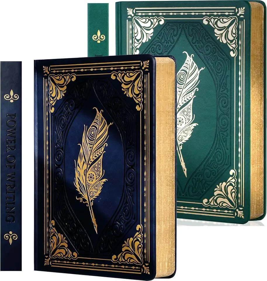 CAGIE 2 Pack Vintage Journal Notebook for Women Men Writing Diary A5