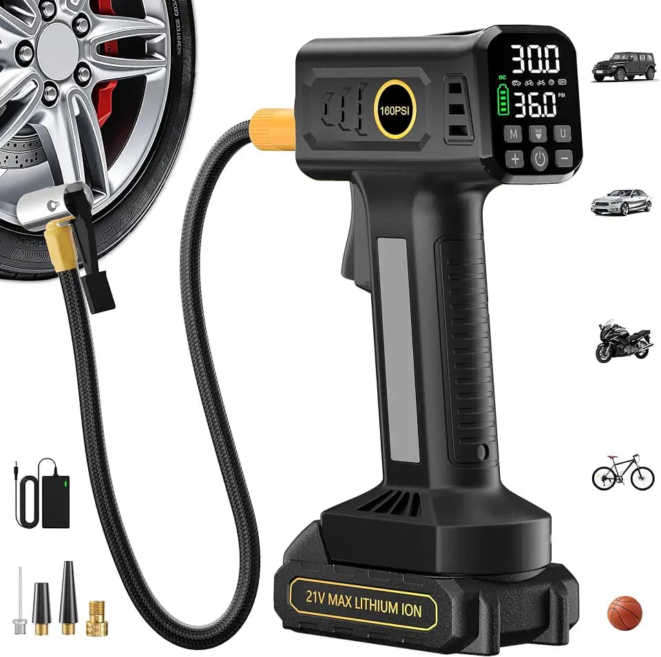 Tire Inflator Portable Air Compressor, Cordless Tire Inflator