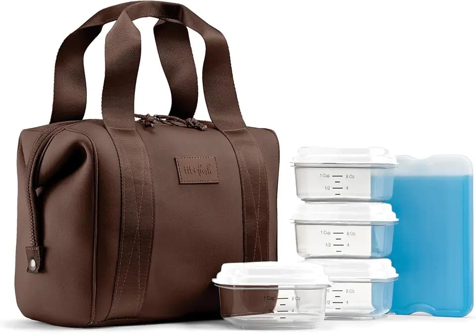 Fit & Fresh Remi Neoprene Lunch Bag for Women w/Ice Pack & Containers