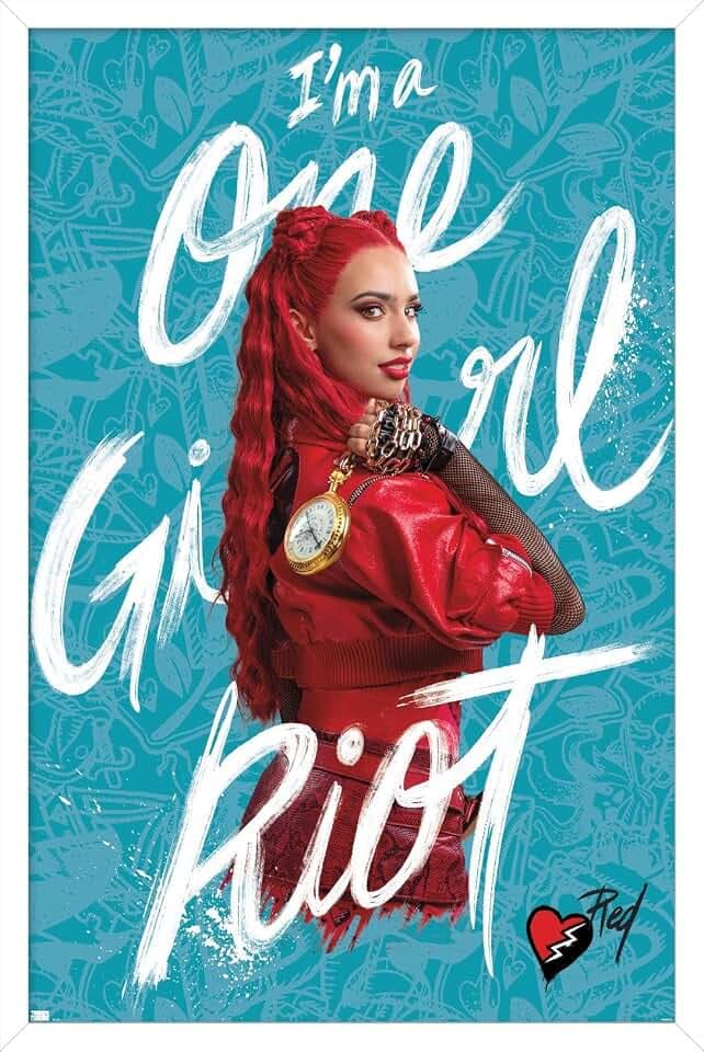 Trends International Disney Descendants: The Rise of Red - Red Wall Poster, 22.4L x 14.7W, White Framed Version