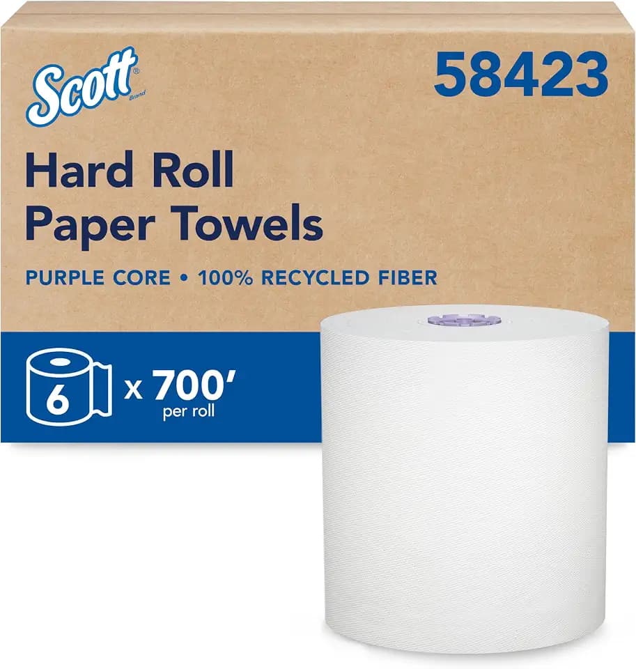Scott Professional Hard Roll Paper Towels, Bulk, 6 Rolls x 700' (58423)